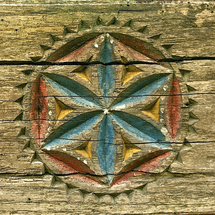 Ornament auf einer Weinpresse