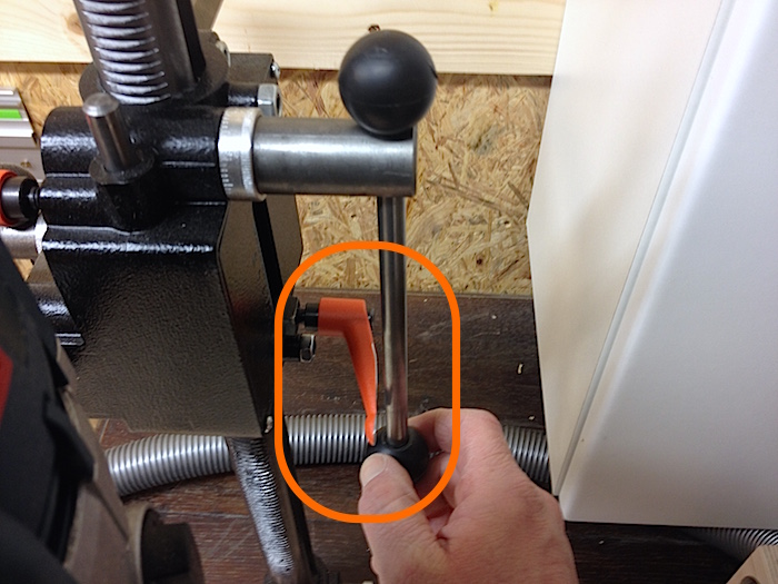 Klemmhebel und Vorschubstange