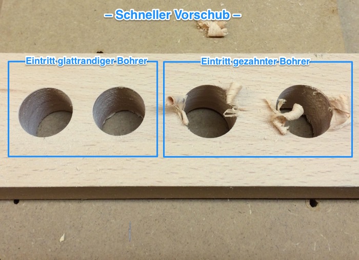 Eintrittstelle in das Werkstück