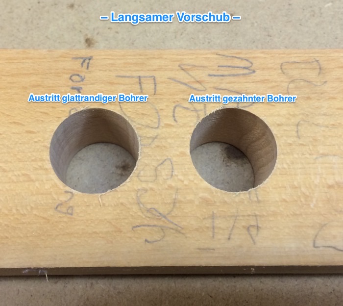 Austrittstelle aus dem Werkstück